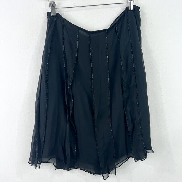 VTG Kenneth Cole Beads of Paradise Black Silk Beaded Skirt 4 Flirty Feminine NWT - Picture 4 of 7